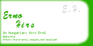 erno hirs business card
